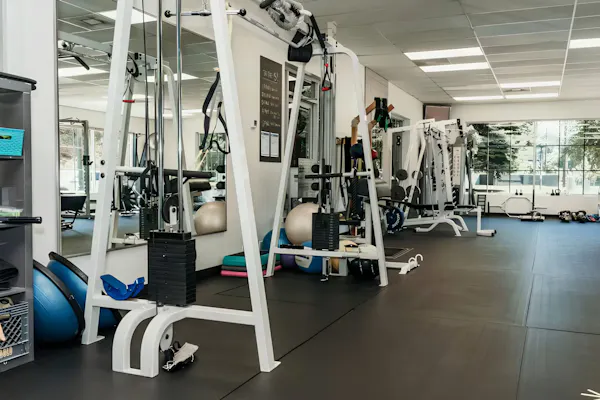Multi-station weight rack.